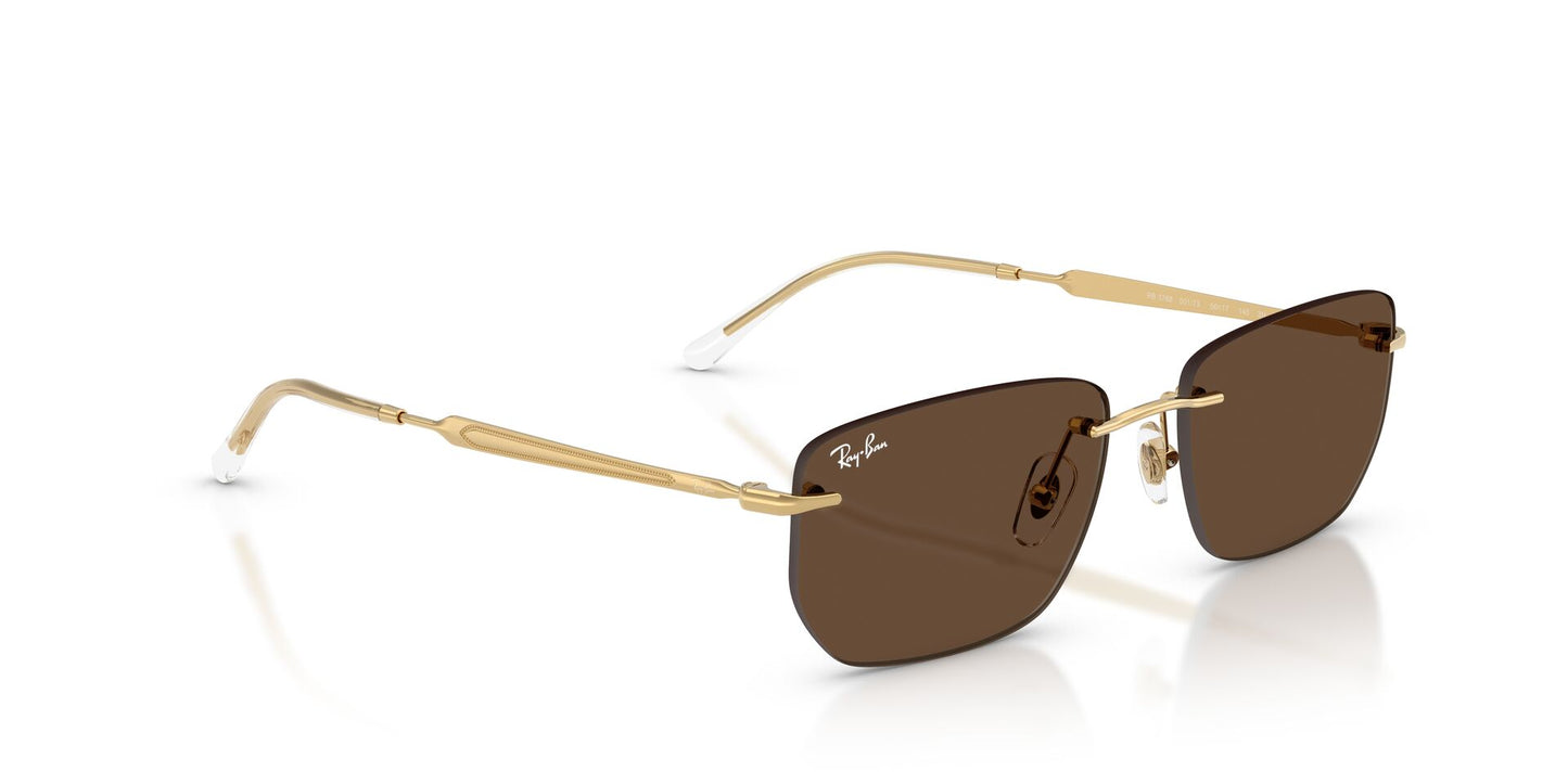 Ray-Ban RB3768 001 Arista Gold Rimless Sunglasses