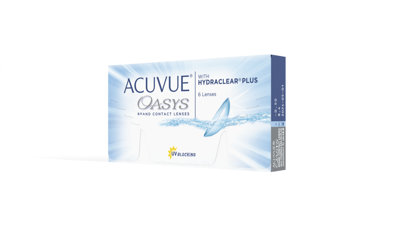 ACUVUE OASYS with HYDRACLEAR PLUS – 2-Week Contact Lenses, Pack of 6