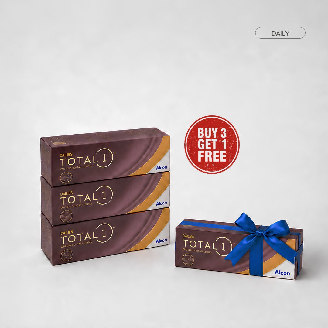 3 + 1 - Alcon DAILIES TOTAL1 Daily Contact Lenses – Pack of 30