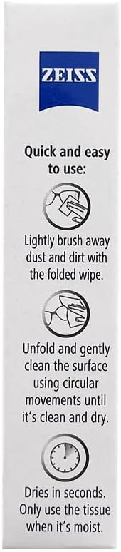 ZEISS Lens Wipes – 24 Individually Wrapped Moist Wipes