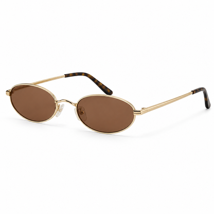 Montgana Sunglasses – Gold & Brown | Oval