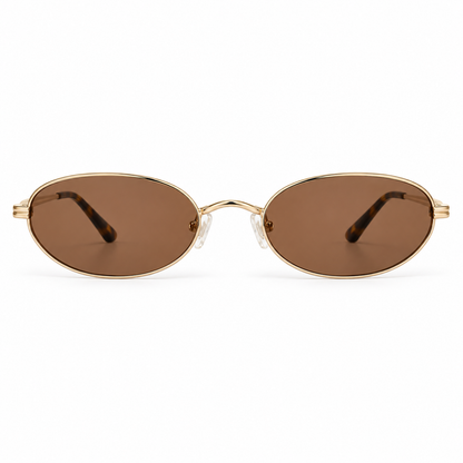 Montgana Sunglasses – Gold & Brown | Oval
