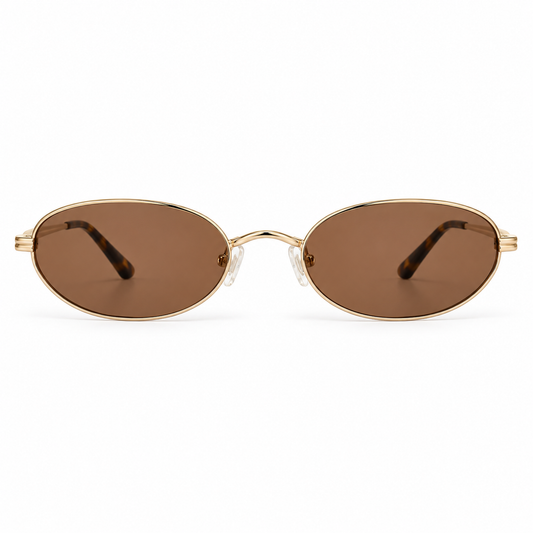Montgana Sunglasses – Gold & Brown | Oval