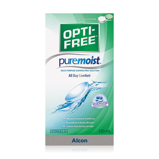 OPTI-FREE Puremoist Multipurpose Contact Lens Solution with Lens Case – 120 ml