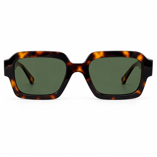 Montgana Sunglasses – Havana Tortoiseshell & Green